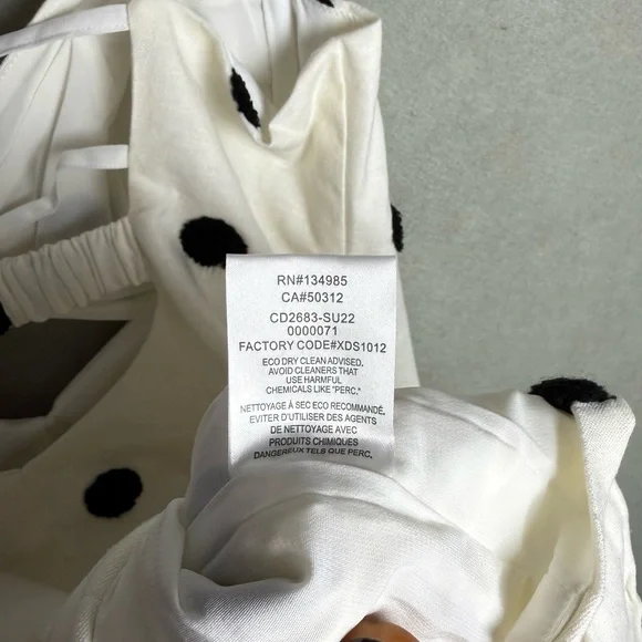 Brand New For Love & Lemons Abigail Polka Dot Mini Dress in Ivory White Black XL - Picture 11 of 13